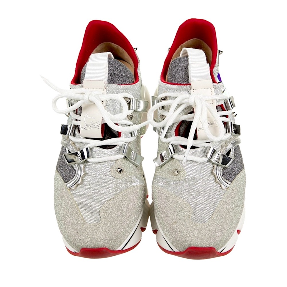 white Christian Louboutin chunky sneakers | red bottoms | authentic - Picture 5 of 8